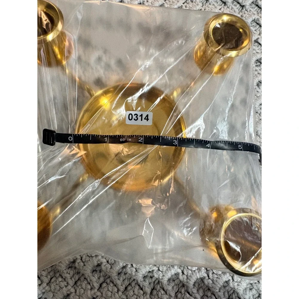 PartyLite Brass Gold Taper and Pillar Candelabra Candle Holder Centerpiece